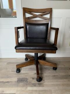 Wood & Leather Office Chair.