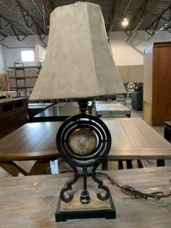 (2) Suede Globe Lamp.