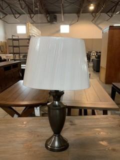 (2) Oblong Silver Lamp