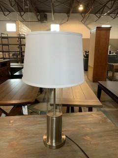 Tall 1/2 Glass Table Lamp.