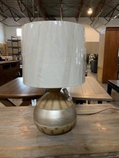 (2) Silver & Brown Lamps.