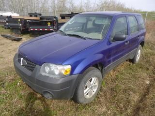 2006 Ford Escape C/w A/T, Gas. VIN 1FMYU02Z46KD27089 *Note: Requires Repairs*