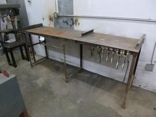 96in X 24in X 39in Steel Table C/w Qty Of Vise Grips