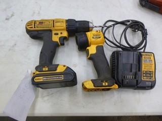 Dewalt 20V 1/2in Cordless Drill C/w Charger And Flashlight