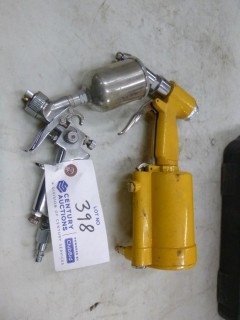(1) Pneumatic Rivet Gun And (1) Pneumatic Paint Gun