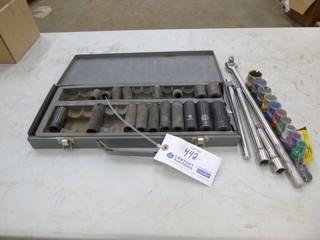 (2) 1/2in Wrenches C/w Incomplete Maximum Socket Set And Powerfist Socket Set
