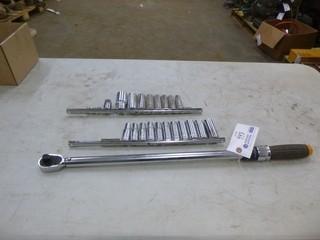 1/2in Dr Maximum Torque Wrench C/w (2) 1/2in Dr Incomplete Socket Sets