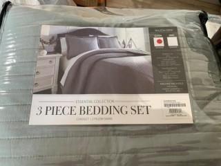 Blue 3 Pc Bedding Set Queen.