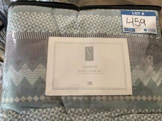 Quilted Blue & Grey King Duvet Set.