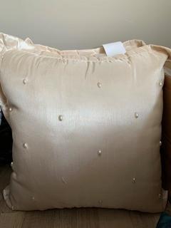 (2) Cream w/ Pearl Throw Pillows.