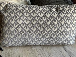 Grey & Beige Throw Pillow.