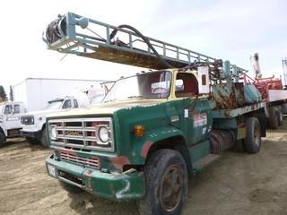 1977 GMC 6500 Mayhew Rotary Water Well Drill Mounted On c/w V8, 8LL, GVWR 25,160LB, 10" W/B, Front Tires 9.00R20, Axle Rating 9,000LB, Rear Axle Rating 16,160LB, VIN TCE677V602219 *NOTE: Parts Only*