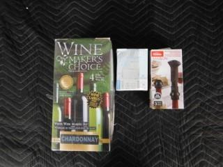 Qty of (2) Trudeau Maison Wine Preserving Pump w/ (2) Stoppers and (3) Carboy Airlock Kits