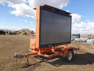 (1) Americana Electronic Sign, 116" L x 78" W, Solar Powered, C/w S/A Trailer, 2" Ball Hitch, S/N 079823T1