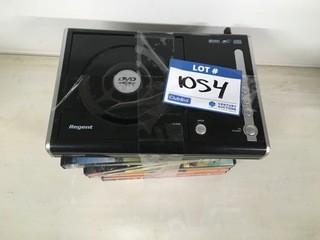 Regent DVD Player, 9 DVDs.