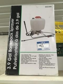 3.9 Gallon Backpack Sprayer.