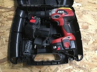 Skil 18V Drill, & (2) Batteries, & Charger in Case.