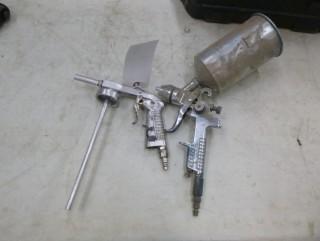 (2) Pneumatic Paint Guns *Note: (1) Missing Paint Cannister And (1) Missing Top Of Cannister*