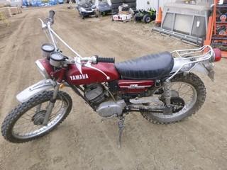 1972 Yamaha CT1-175 Torque Induction Enduro Motorcycle, S/N CT1092159, c/w 175CC 2 Stroke, Showing 5,703 Miles, Front Tires 3.00-21, Rear Tires 4.50-18, *NOTE: No Start, Running Condition Unknown, Engine Turns Over, Missing Spark Plug*