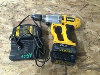 Dewalt Hammer Drill, 24 Volt Battery & Charger Included.