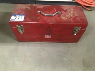 Old Metal Master Craft Tool Box, Full Of Hand Tools.