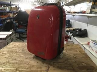 Small Red Hard Shell Suitcase.