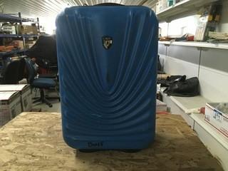 Medium Blue Hard Shell Suitcase.