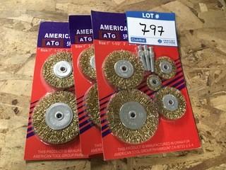 (3) 5 Piece Wire Wheel Set.