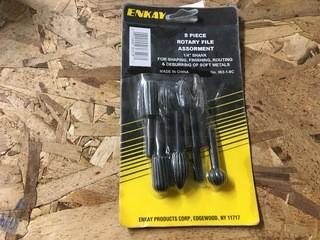 8 Piece Rotary File Assortment, 1/4" Shank.