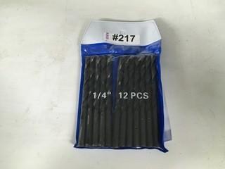 New 12 Piece 1/4" Drill Bits.