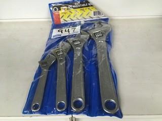 4 Piece Adjustable Wrench Set.