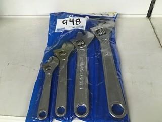 4 Piece Adjustable Wrench Set.