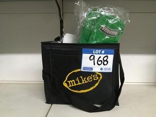 New MIKES Mini Cooler, W/Flip Flops, Beer Pong Balls.