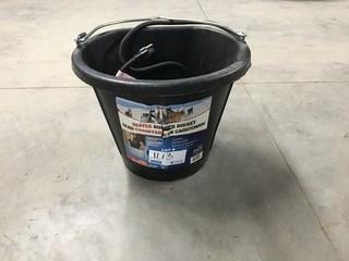 Heated Water Bucket, Shows Some Damage to Cord.