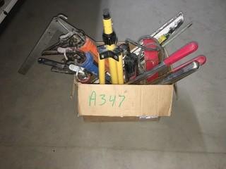 Lot Of Caulking Guns, Square, Milwaukee Grinder.