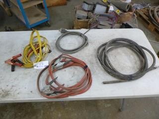 (2) Sets Of Booster Cables And Welding Power Cable *Note: No Ends On Welding Cable*