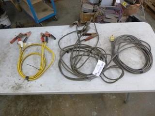 (2) Sets Of Booster Cables And (1) Extension Cord *Note: Extension Cord Missing Female End*