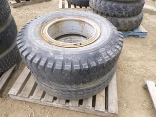 (2) 10.00-20R Tires *NOTE: Inner Duels Damaged* (WR4-27)