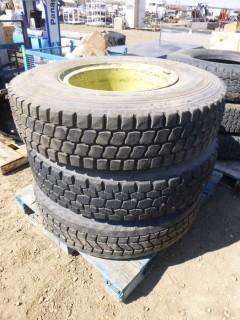 (2) 10.00R20 Tires, 14 P.R, (1) 11R22.5 Tires, Inner Duels (WR4-26)