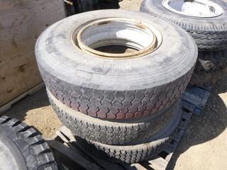 (2) 10.00R20 Tires, (1) 11R22.5 Tires, 14 P.R, Inner Duels (WR4-27)