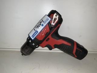 12 Volt Milwaukee 3/8" Drill, W/Battery.