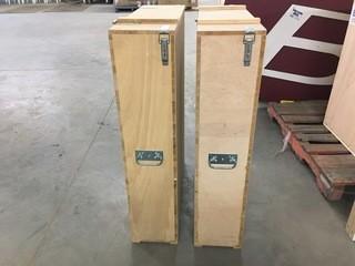 (2) Lockable Wooden Box, Outer Dimensions - 9" D, 29" W, 41" T.