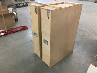(2) Lockable Wooden Box, Outer Dimensions - 9" D, 29" W, 41" T.