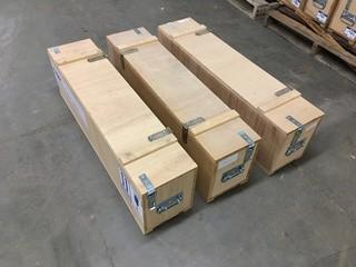 (3) Lockable Wooden Box, 9" D, 41 1/4 " W 11" T.