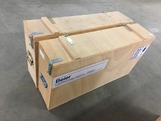 (2) Lockable Wooden Box, 9" D, 41 1/4 " W 21" T.