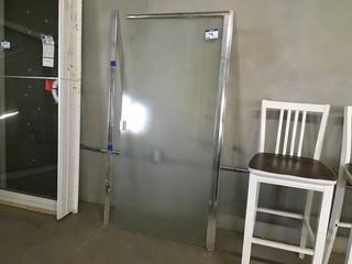 Fogged Shower Door, W/Trim, 31 3/4" W, 66" T.
