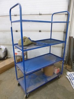 70in X 20in X 44in 4-Tier Portable Cart C/w Contents