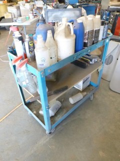 34in X 18in X 3ft 3-Tier Portable Cart C/w Contents