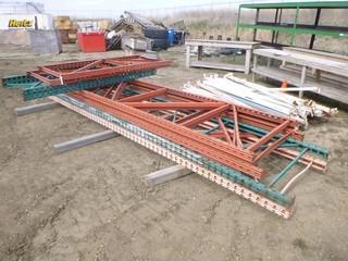 Pallet Racking, 2 Panels 85" x 43 3/4", 2 Panels 97" x 43 3/4", 6 Panels 16' x 43 3/4", Approx. 8' Braces