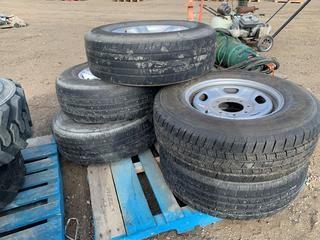 Quantity of (5) LT245/75R17 Tires w/ Rims.